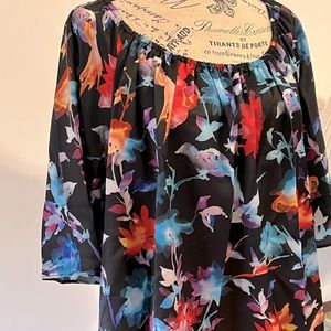 Ruff Hewn Beautiful Knit Tunic 3 Season 2X NIB Tags On Black/Multi